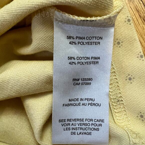 Travis Mathew Polo Shirt Mens Large Golf All Over Print Yellow Pima - Picture 6 of 8